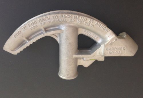 Gardner 931 conduit pipe bender 3/4&#034; emt 1/2&#034; rigid aluminum hand bender for sale