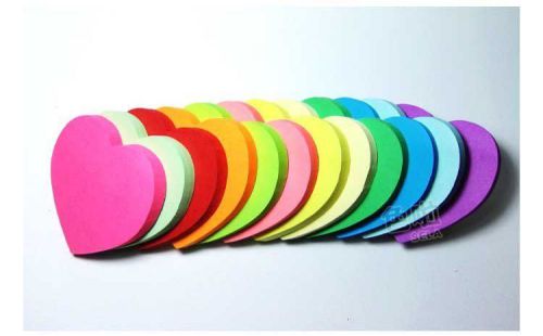 Random seven pc 70*70 rainbow heart to heart bookmark memo sticky note new for sale