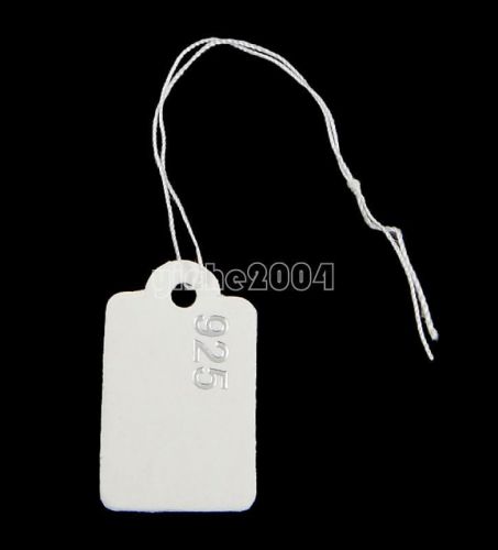 500x Blank Paper Label Tie String Strung For Jewelry Merchandise Price Tags