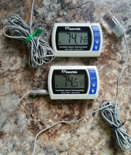 DeltaTrak Certified Alarm Thermometer Model 12215 And 12224 Lot of 2