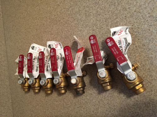 (1) 3/4&#034; and (7) Ball Valves 1/2&#034; STOP &amp; WASTE - SOLDER Mueller Industries Inc.