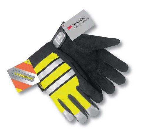 Safety works memphis c958l multi-task luminator deerskin glove, black with lime for sale