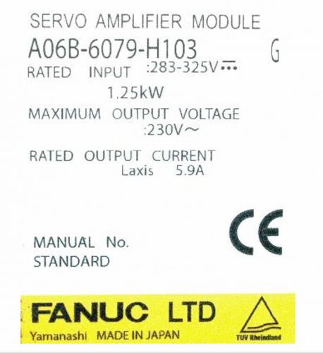 Fanuc Servo Amplifier A06B-6079-H103 or A06B6079H103 REPAIR SERVICE