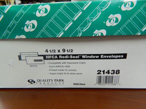 21438 Quality Park HFCA Redi-Seal Window Envelopes 4-1/2 x 9-1/2 White 500/Box