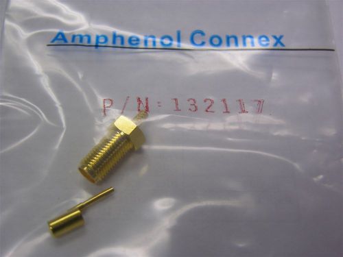 5 Amphenol Connex 132117 SMA Crimp Jack RG-174/U, 188A/U, 316/U AU Plated