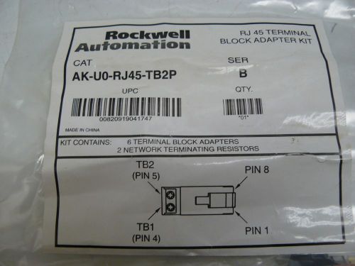 NEW ROCKWELL INTL CORP AK-U0-RJ45-TB2P SERIES B TERMINAL BLOCK ADAPTER 5 PACK