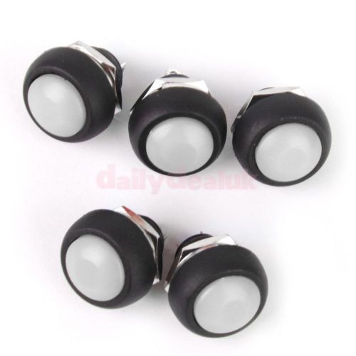 5 x Momentary Push Button Horn Switch for Boat/Car Waterproof White