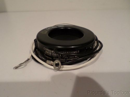 Used Simpson 200A Current Donut Transformer, 200:5 Ratio, 24&#034; Leads, 01299