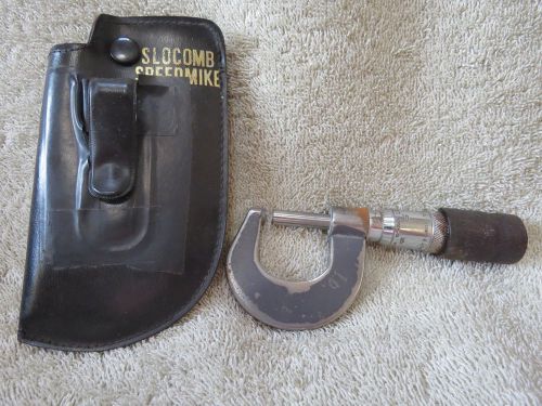 Vintage Slocomb Micrometer 1&#034; With Case (Brown &amp; Sharpe is engraved on handle)