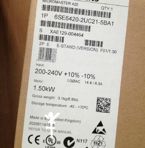 New  Inverter 6SE6420-2UC21-5BA1  for  Siemens