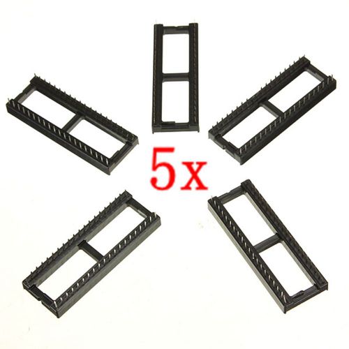 5 x 40 pin IC Sockets DIP Sockets Adaptor Solder Type Black NEW