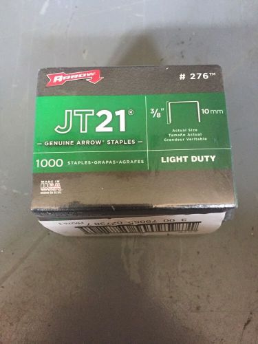 5 Pack Arrow Fastener 276 JT21 3/8&#034; Flat Crown Light Duty Staples 1000 per Pack