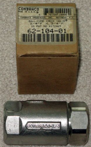 Ball Cone Check Valve Conbraco 3/4  # 62-104-01 NEW  S/S