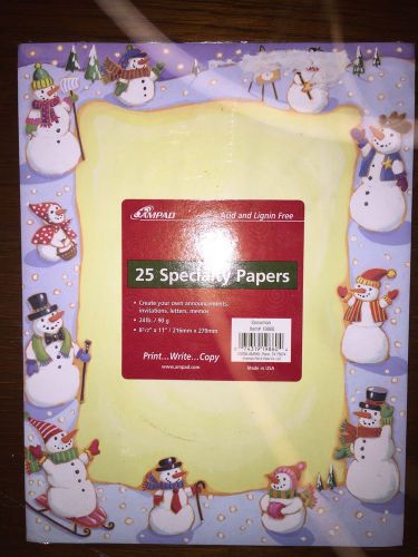 NEW AMPAD 25 Specialty Papers - SNOWMAN #19860 - Acid &amp; Lignin Free