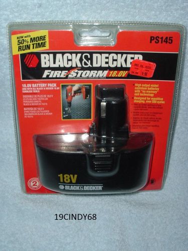 NEW IN PACK BLACK AND DECKER FIRESTORM 18.OV BATTERY PACK #PS145