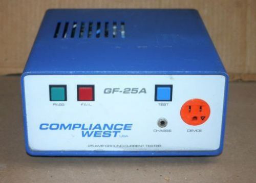 COMPLIANCE WEST USA GF-25A 25A HIGH CURRENT GROUND CONTINUITY CURRENT TESTER