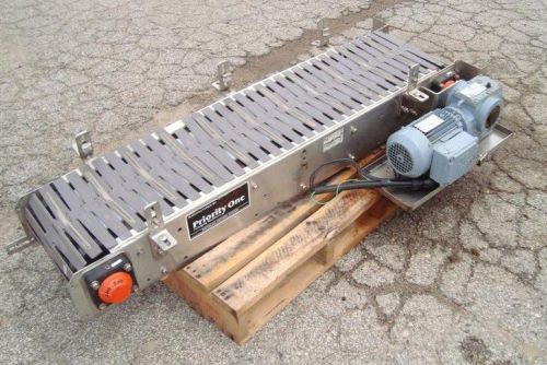 12 Inch x 48 Inch Priority One Slat Top Conveyor Stainless Steel