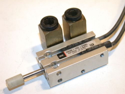Up to 2 smc air cylinders cdu6-10t-f9nl w/sensors -free shipping for sale