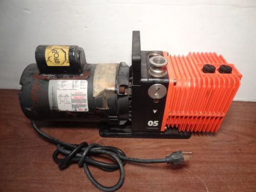 Alcatel 2005 pascal dual stage rotary vane vacuum pump, 1/2 hp 1 ph for sale