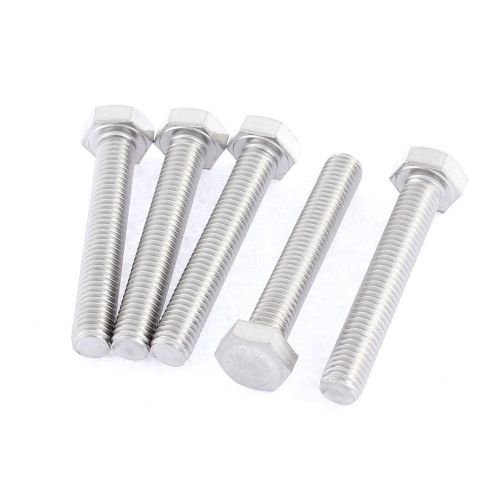 M8 x 50mm metric 304 stainless steel fully threaded hex head screw bolt 5 pcs for sale