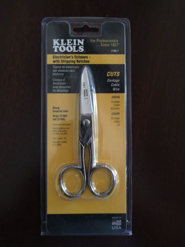 Klein tools 2100-7 electrician&#039;s scissors with stripping notches - new for sale