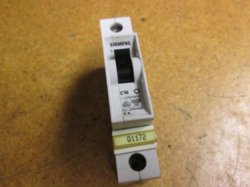 Siemens 5SX21 C16 Circuit Breaker 230/400V 250/440 277VAC Used
