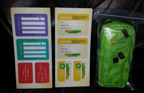 EpiPen 2-Pak Carrying Case and EpiCard Green Asthma Kit Inhaler Holder NEW
