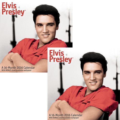 NEW (Set/2) Elvis Presley 2016 16-Month Wall Calendar w/ Downloadable Wallpaper