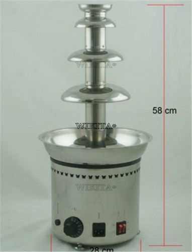 4 Tier Chocolate Fountain Stainless Steel 23&#034; 6.6lbs CE Certicate Party
