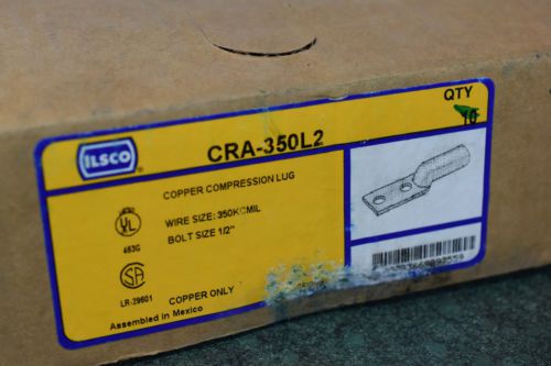 ILSCO COPPER COMPRESSION LUG CRA-350L2 OPENED BOX OF 14