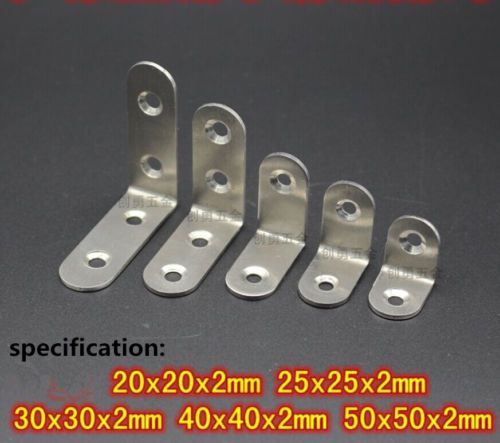 2PCS Right Angle Stainless Steel Corner Bracket Corner Brace Joint L Shape+Screw