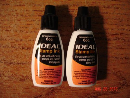 (2)IDEAL 6cc BLACK INK  REFILL for SELF INKING STAMPS