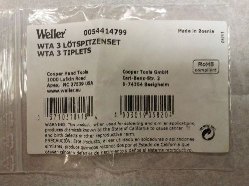 Weller Soldering Tip, WTA3, For WTA50, .236&#034;, (One Pair)  0054414799