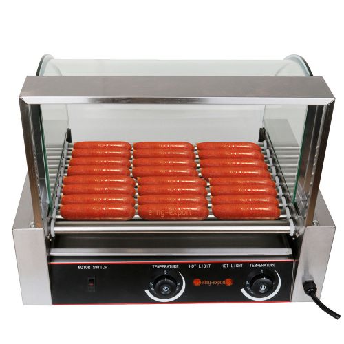 1800W Commercial 9-Roller Grilling Machine 24 Hot Dogs Per Batch 8 Rows of 3