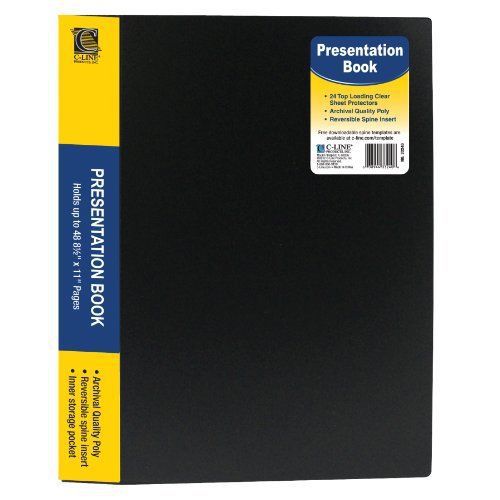 C-Line 24-Pocket Bound Sheet Protector Presentation Book, 48-Page Capacity, New
