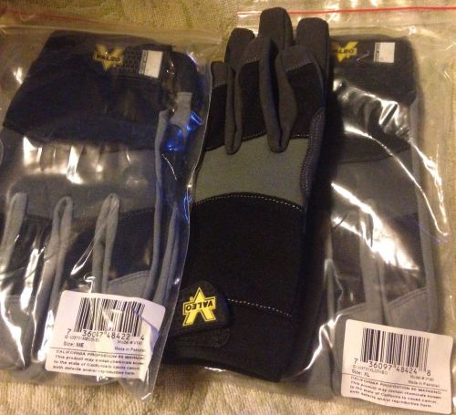 Valeo performance work wear gloves 4 pair, 2 md &amp; 2 xl brand new yellow label for sale