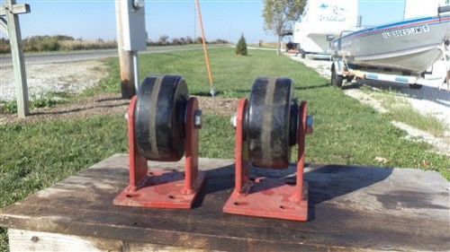 2 vintage heavy duty metal factory cart dolly wheels industrial age f fr ship us for sale