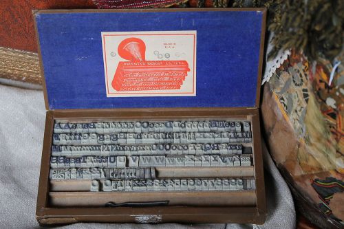 Antique Type Set, Superior Solid Rubber Type, original case, patented 8-23-1892