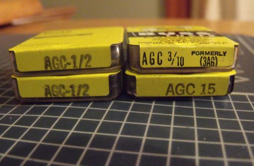 Bussmann AGC 15, AGC 1/2 &amp; AGC 3/10 - (Formerly 3AG) Fast Fuse (LOT of 16 Fuses)