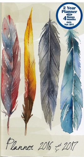 2Year 2016-2017 FEATHERS Pocket Planner NEW Home Organizer Daily Calendar Indian