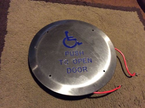 Round HandiCap Push Plate apx 6&#034; Stainless Door Switch Used
