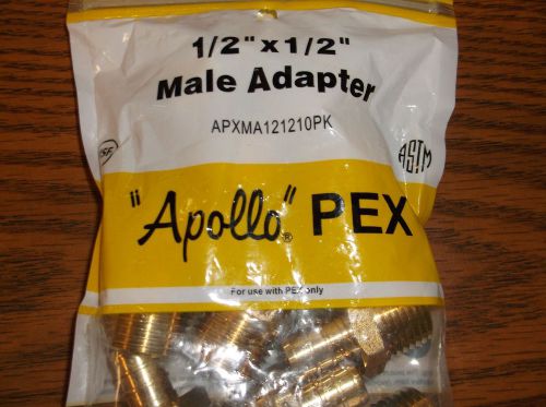 Apollo Pex, 1/2&#034; x 1/2&#034; Male Adapter, 10 Pack