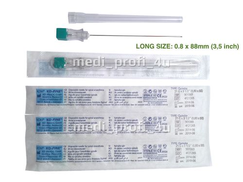 1 2 3 4 5 10 long sterile needles, 21g green 0.8x88 mm 3,5&#034; ink refill fast p&amp;p for sale