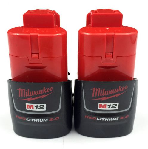 2pcs x Used Milwaukee M12 12Volt Red Li-ion 2.0Ah electric tool battery