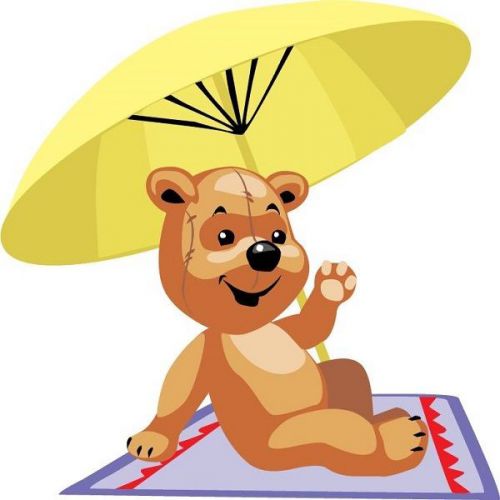 30 Custom Beach Blanket Bear Personalized Address Labels