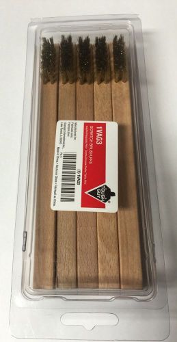 **NEW** 2 Pk Of 5-TOUGH GUY 1VAG3 Curved Scratch Brush. 8&#034; Wood, Brass Bristle.