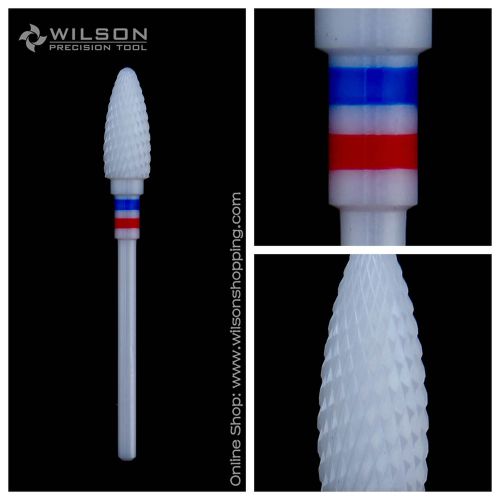 Bullet Shape - White Zirconia Solid Ceramic Dental Lab Burs - Fine(F)