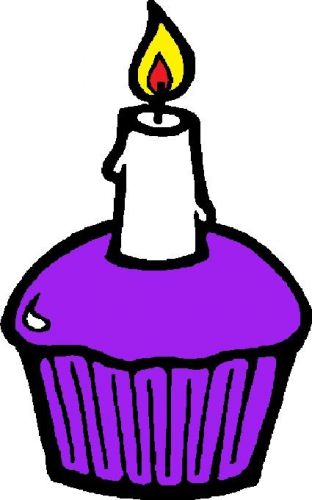 30 Custom Purple Birthday Cupcake Personalized Address Labels