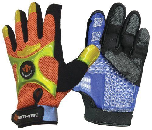 Impacto bghivis50 anti-vibration high visibility mechanics air glove  orange/bla for sale