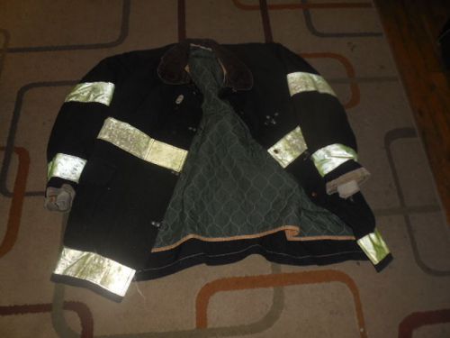 Fire fighter jacket dept 18 firefighter gobe black 1980s for sale